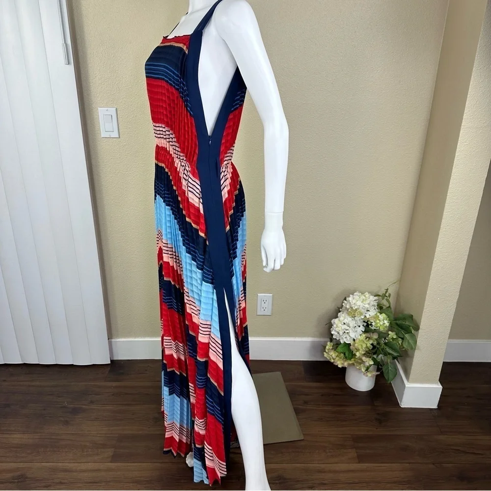 Gracia Dress Sz S Pleated Colorblock Maxi NWT - Picture 8 of 17